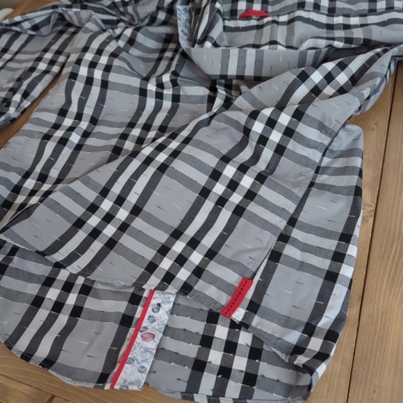 Jermyn & Bond Black White Check Modern Fit Cotton Button Down Shirt - Picture 11 of 13